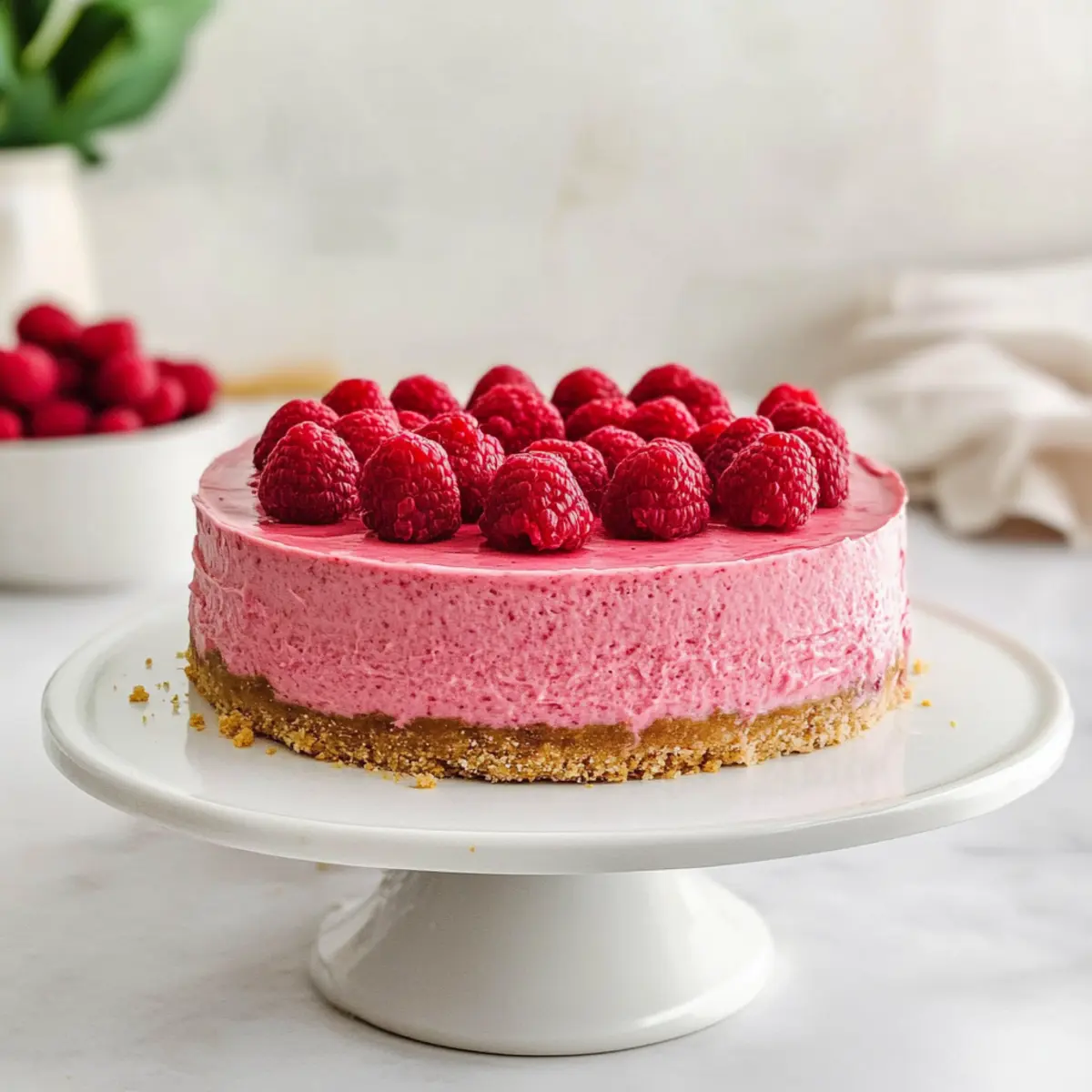 Delicious Raspberry Cheesecake with Dreamy White Chocolate Ganache
