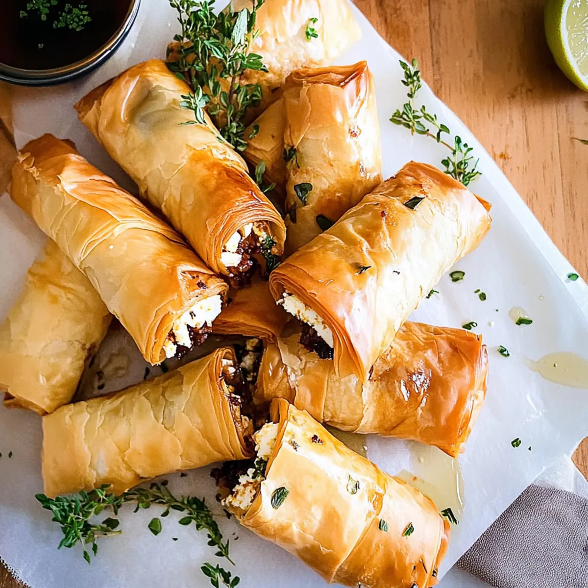 Delicious Oven-Baked Feta Rolls with Sweet Honey Dip