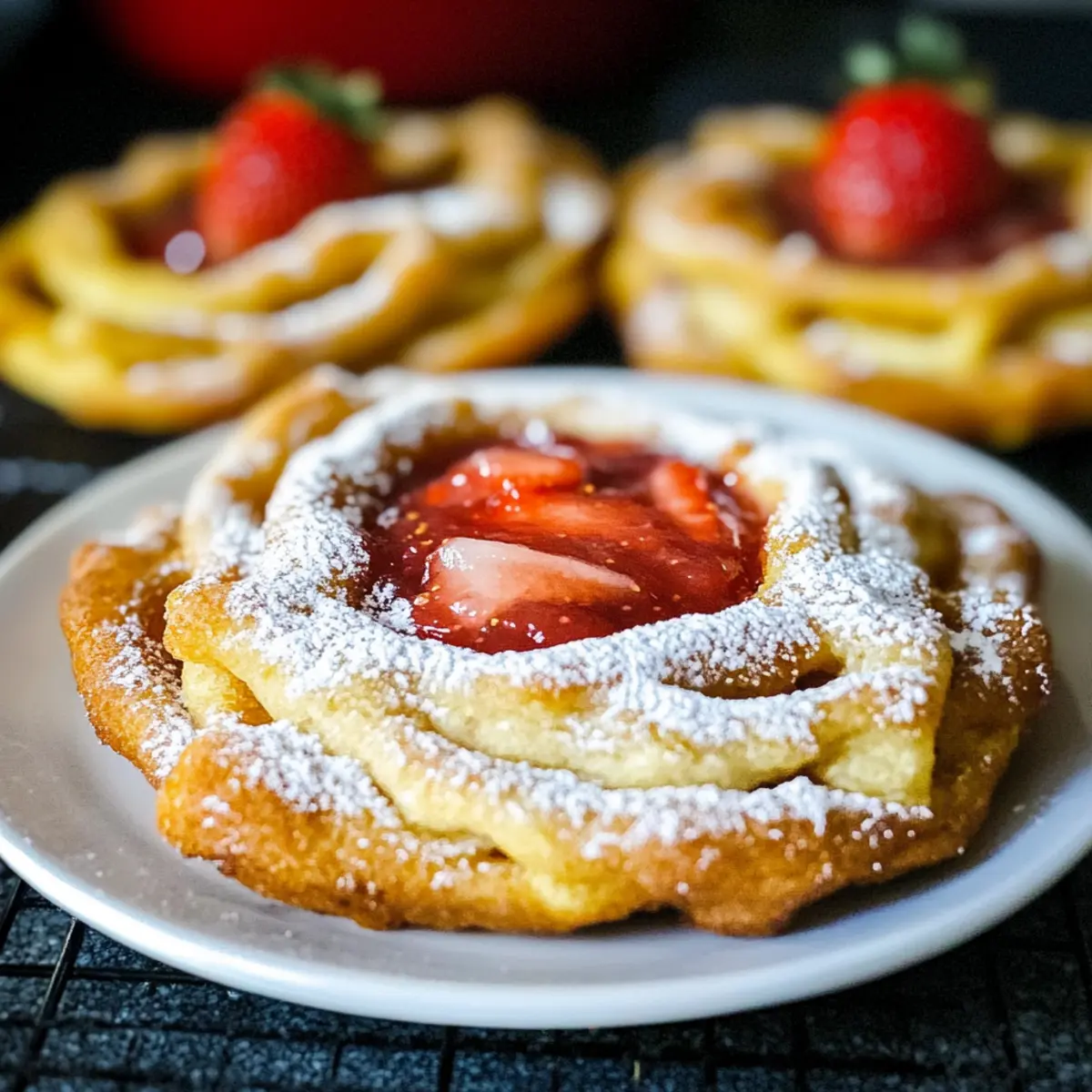 Funnel Cake with Homemade Strawberry Sauce: A Sweet Delight