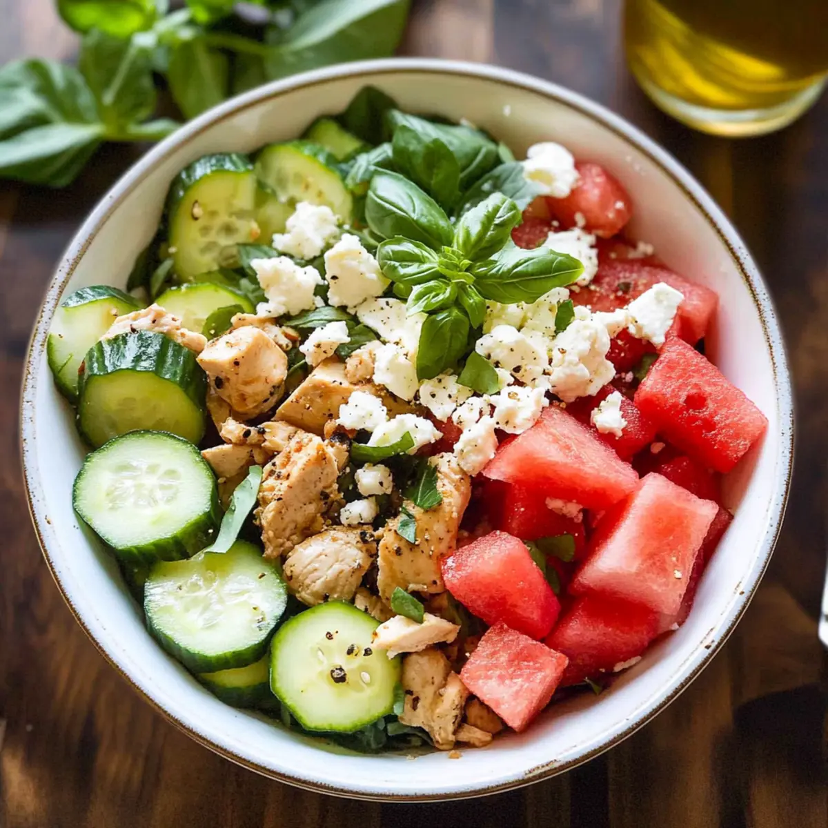 Zesty Watermelon Feta Chicken Salad for a Refreshing Bite