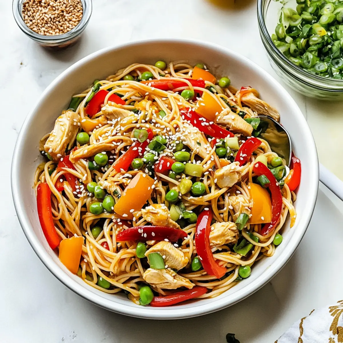 Delicious Asian Pasta Salad with Chicken in Just 10 Minutes