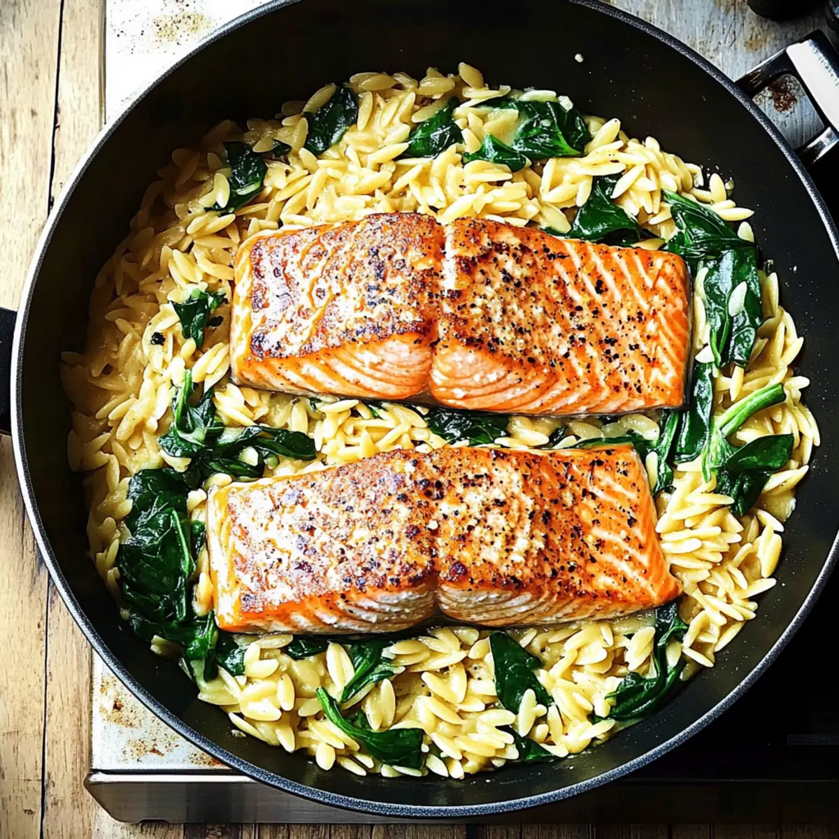 Skillet Salmon with Lemon Orzo for a Zesty, Quick Dinner