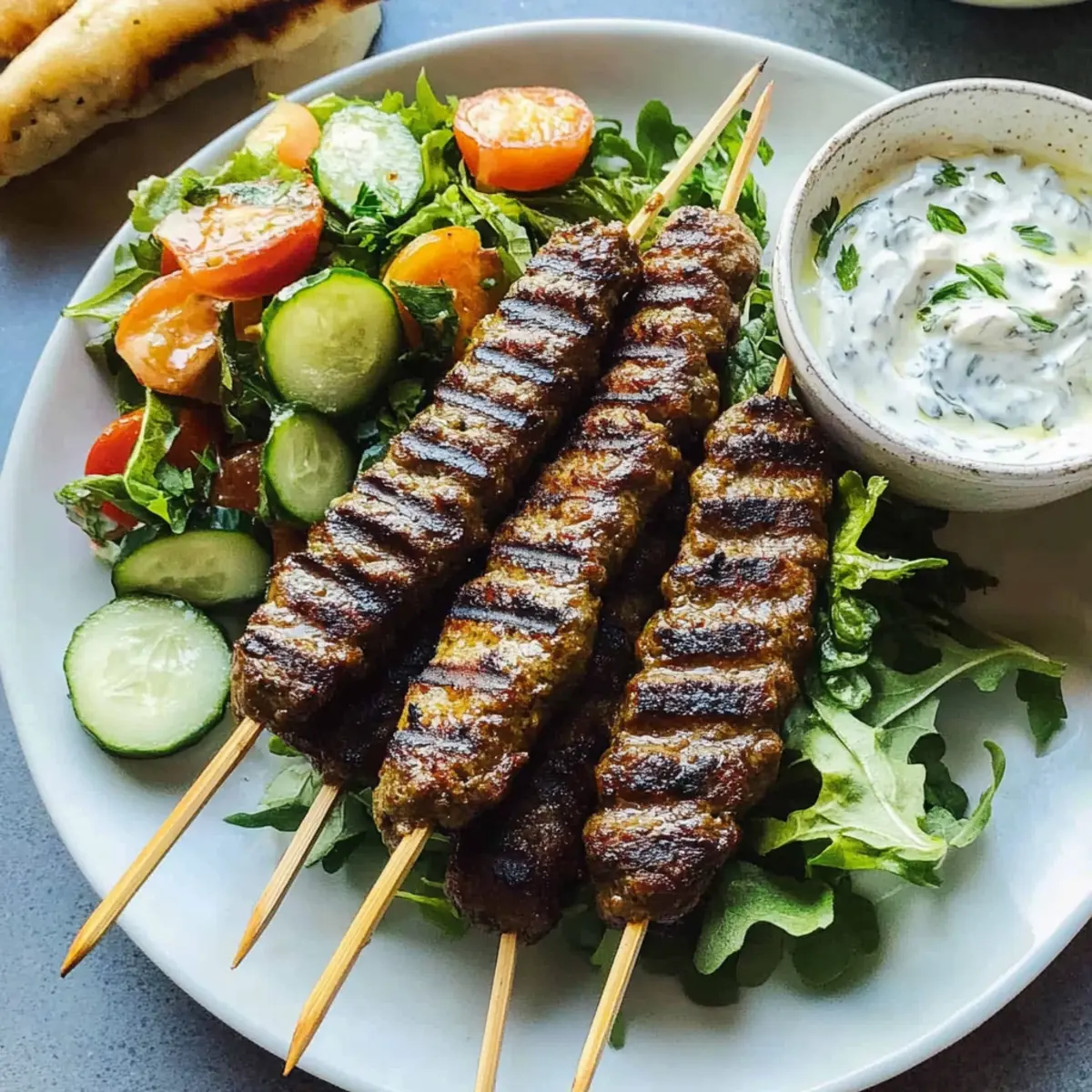 Savory Lamb Kofta Skewers with Fresh Herb Delight