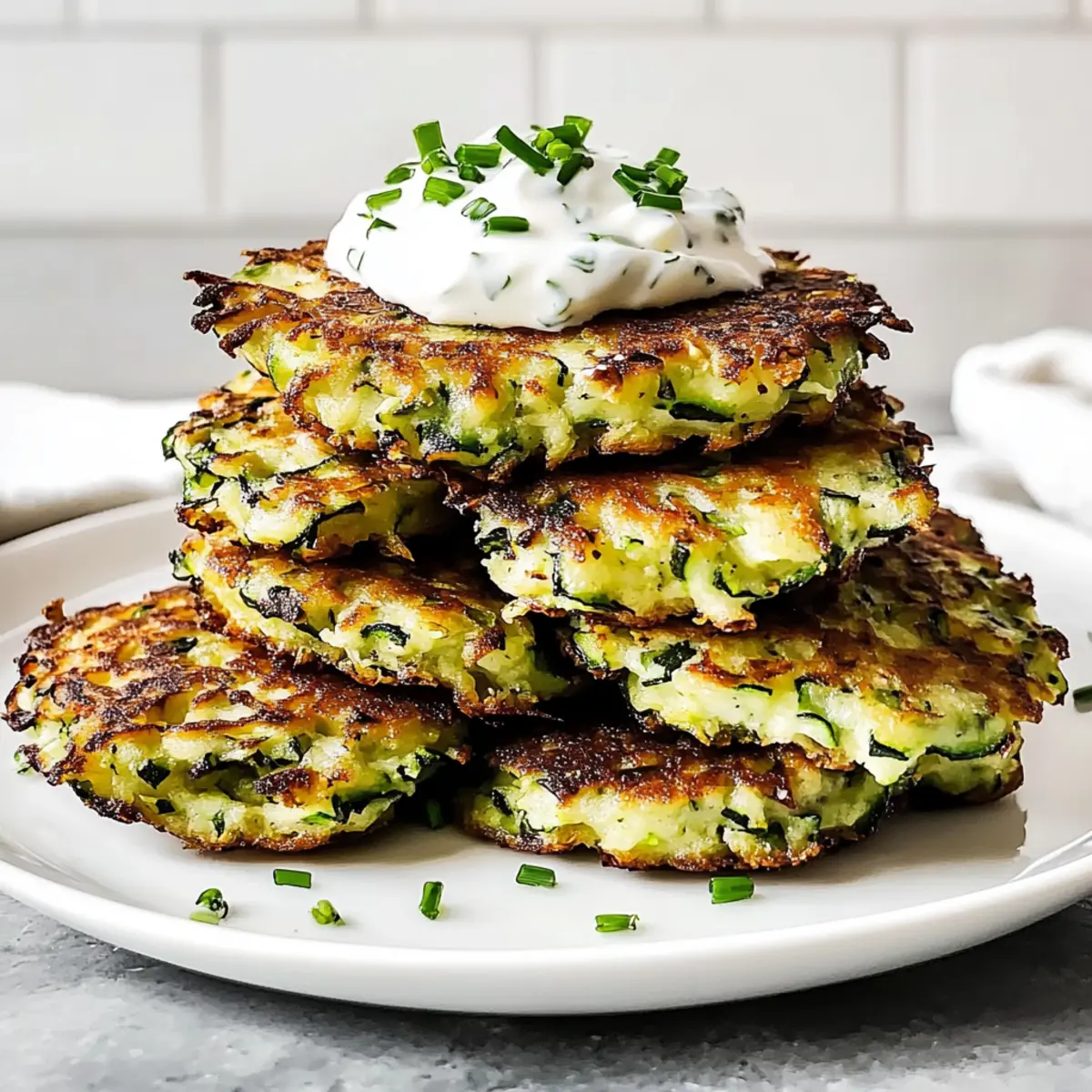 Irresistibly Crispy Zucchini Fritters with Yogurt Sauce