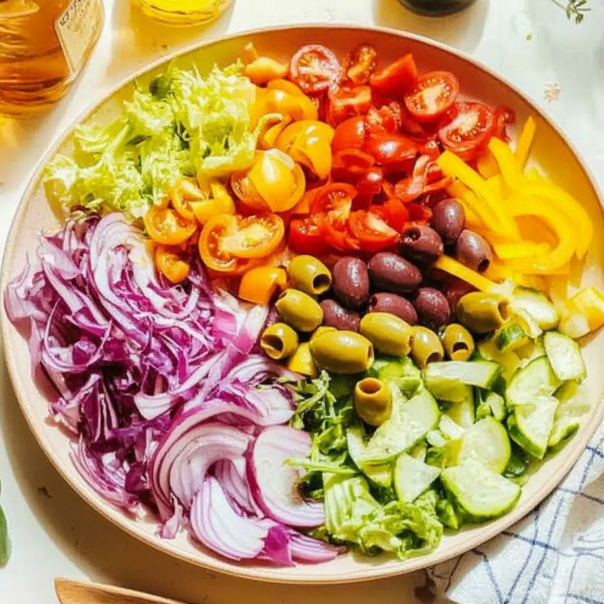 Fresh and Crunchy Arranged Vegetable Salad for Vibrant Meals