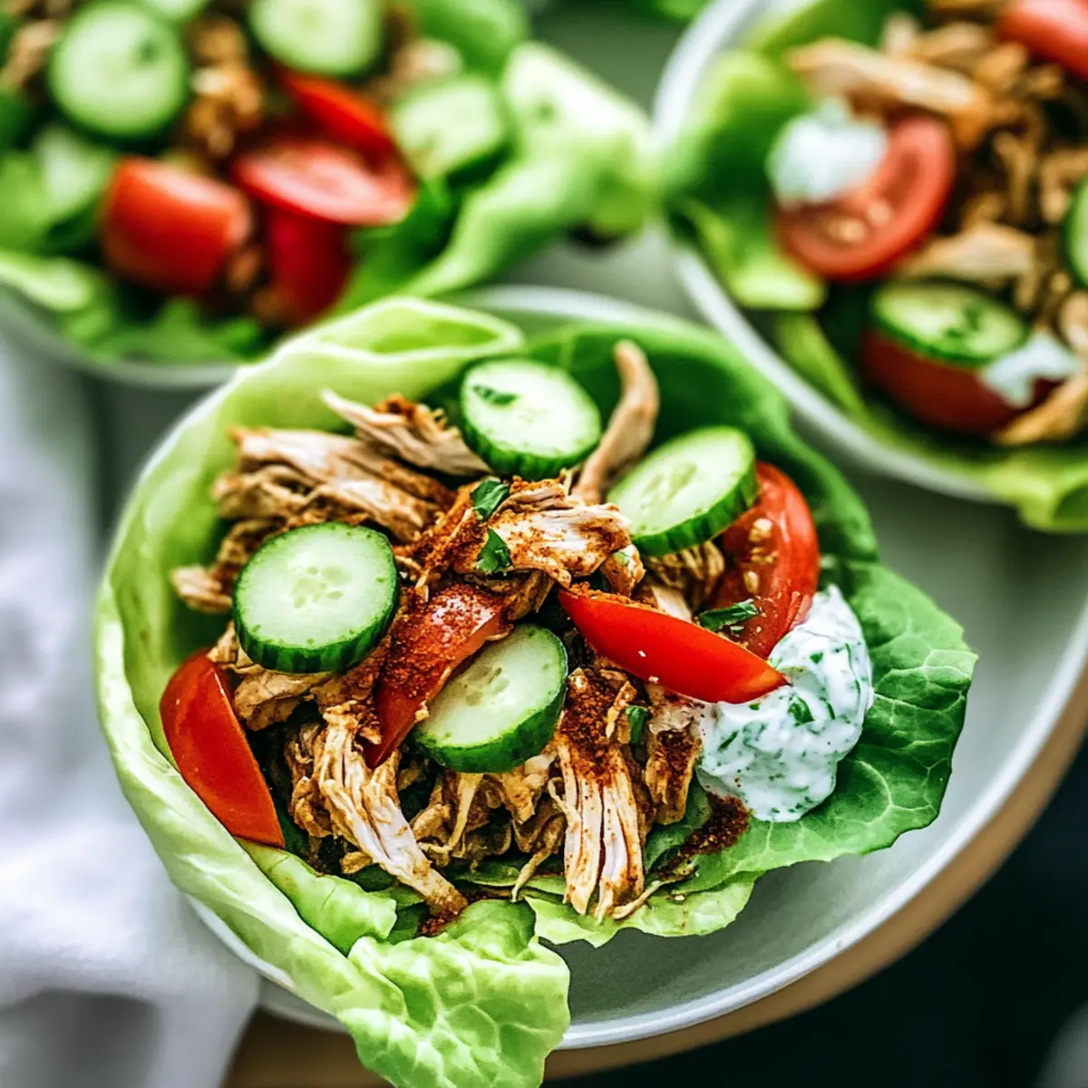 Delicious Chicken Shawarma Lettuce Cups for Fresh Flavor Bliss