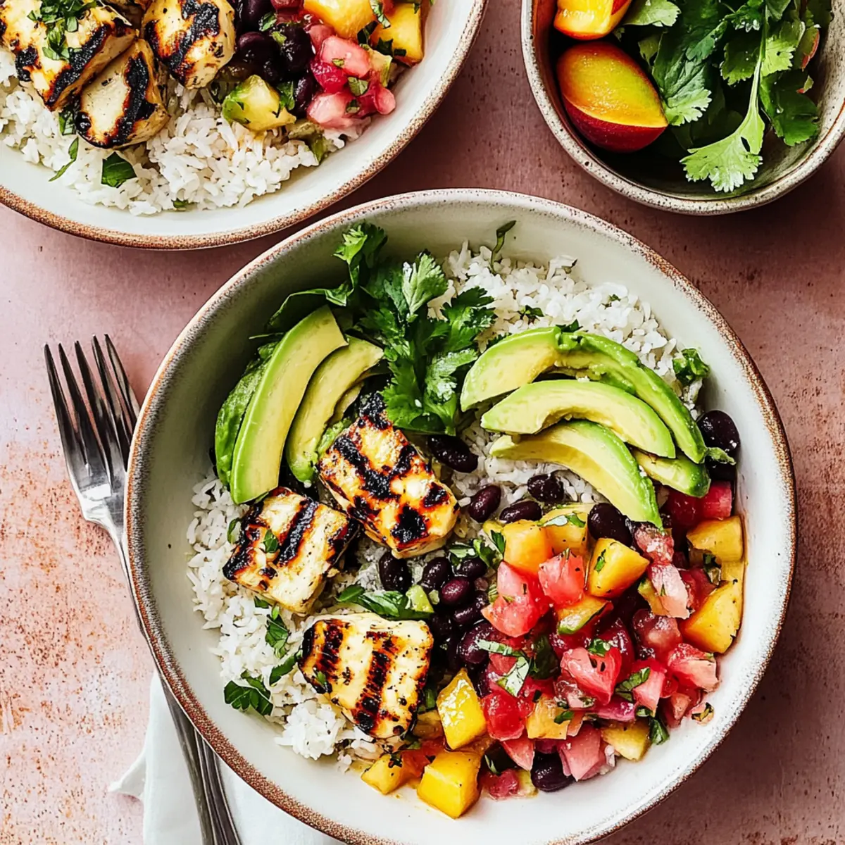 Peach Salsa Halloumi Bowls: A Refreshing Summer Delight