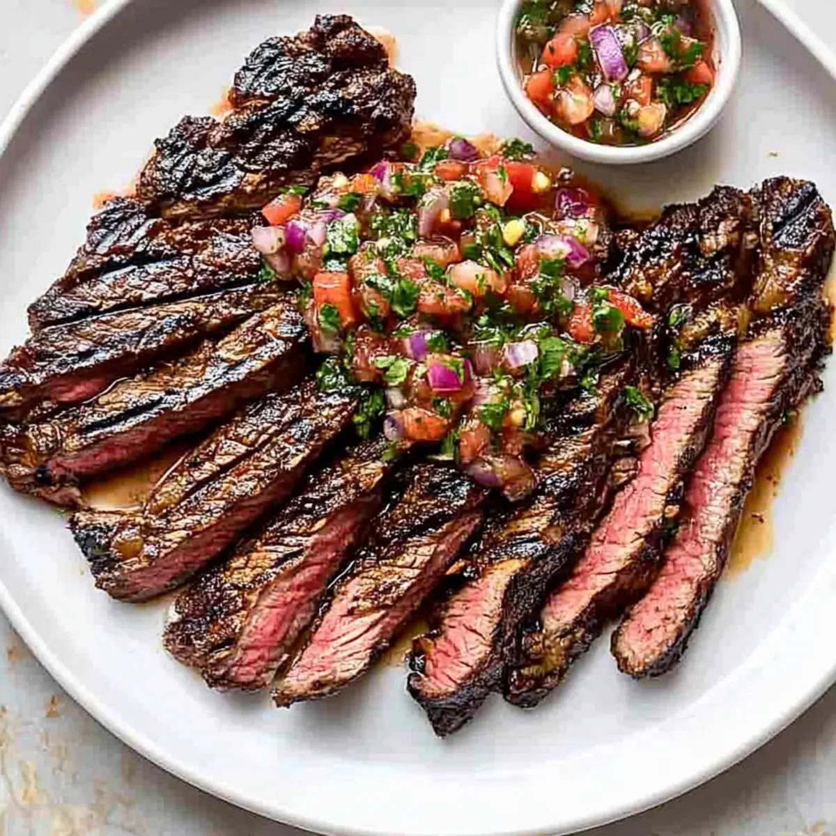 Savor Grilled Skirt Steak with Grated Tomato Salsa Bliss