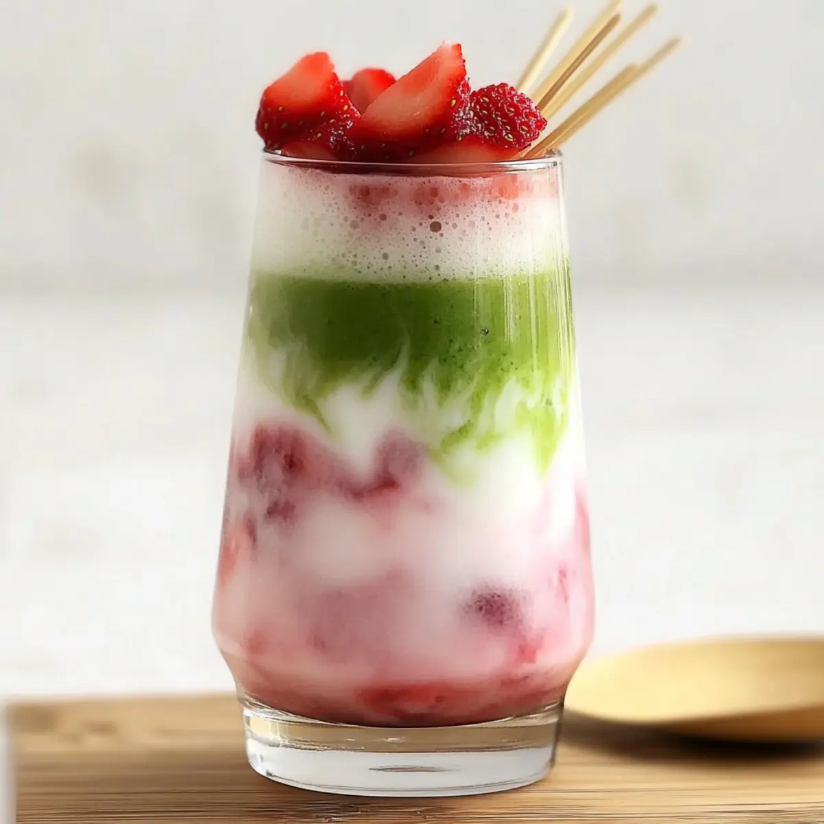 Delicious Strawberry Matcha Latte for a Refreshing Boost