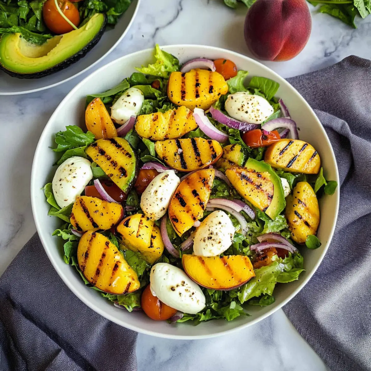 Delightful Grilled Peach Salad with Creamy Mozzarella Bliss