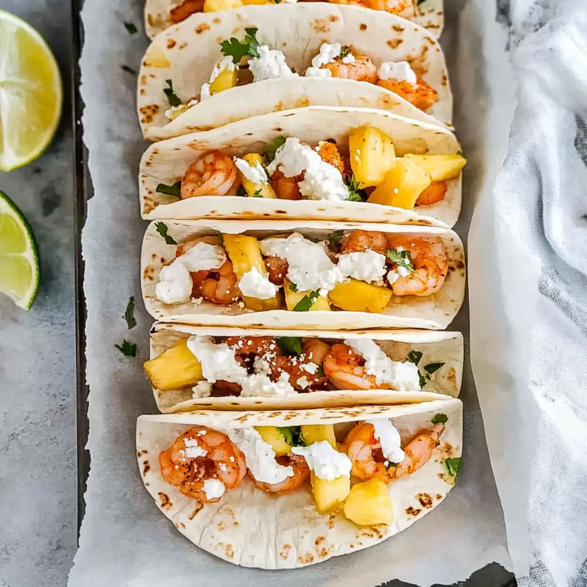 Mini Shrimp Tacos with Pineapple for a Fresh Party Delight