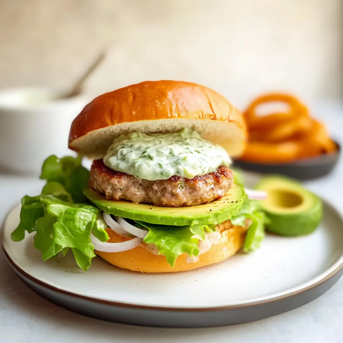 Turkey Avocado Burger Recipe with Cilantro Crema Bliss