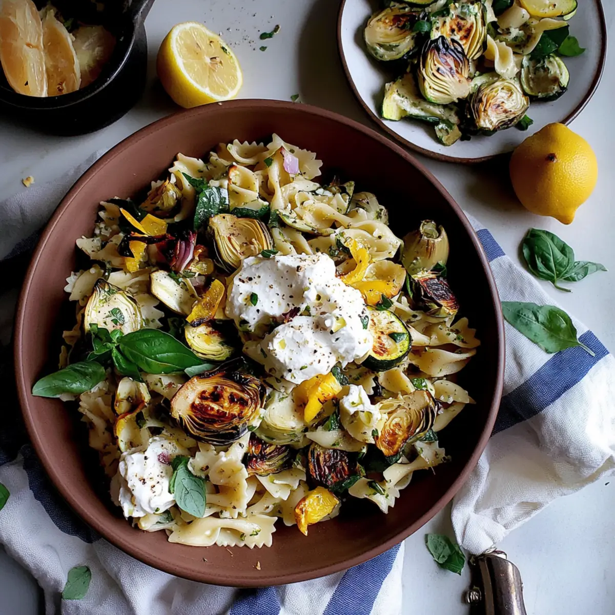 Savory Artichoke & Burrata Pasta Salad for Spring Feasts
