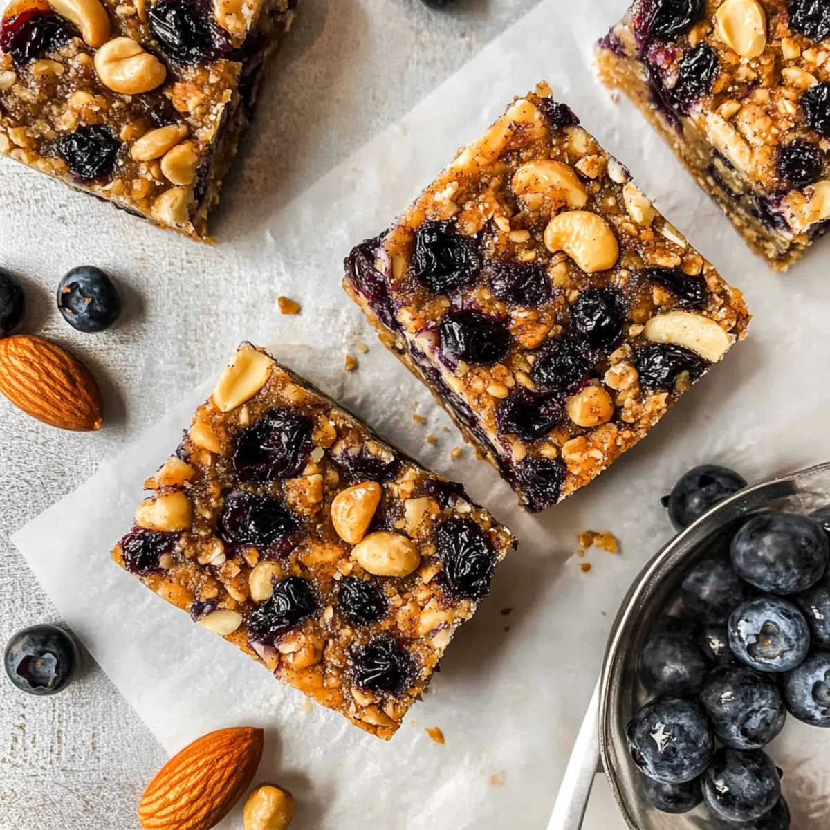 Blueberry Vanilla Cashew Snack Bars for a Guilt-Free Treat