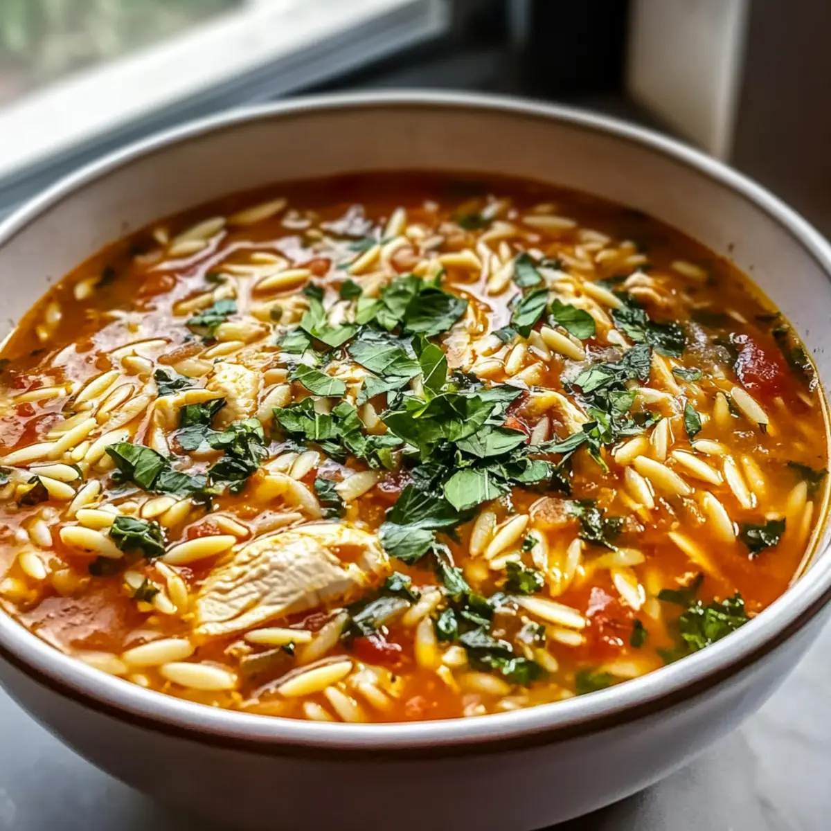Hearty Chicken Orzo Tomato Soup for Cozy Nights In