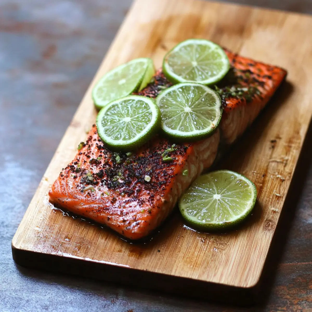 Black Garlic & Lime Cedar Plank Salmon for a Smoky Delight