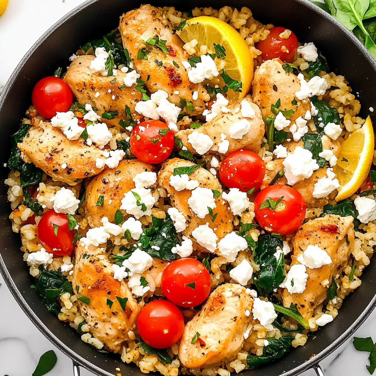 Delicious Greek Chicken with Lemon Rice and Tomatoes Recipe