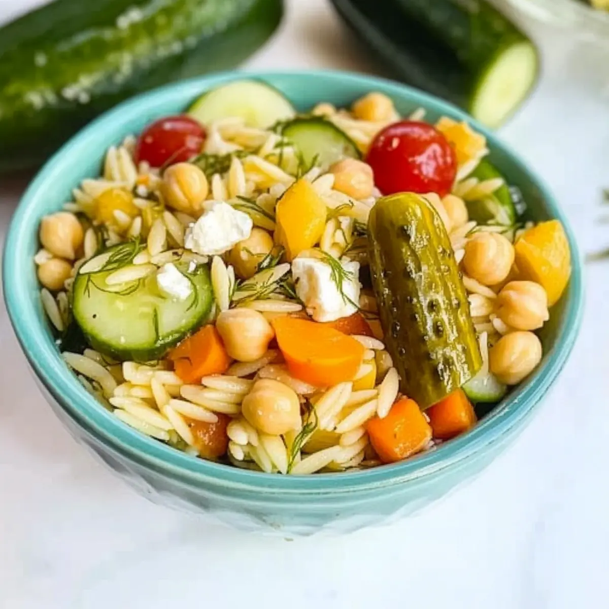 Delicious Dill Pickle Chickpea Orzo Salad for a Fresh Twist