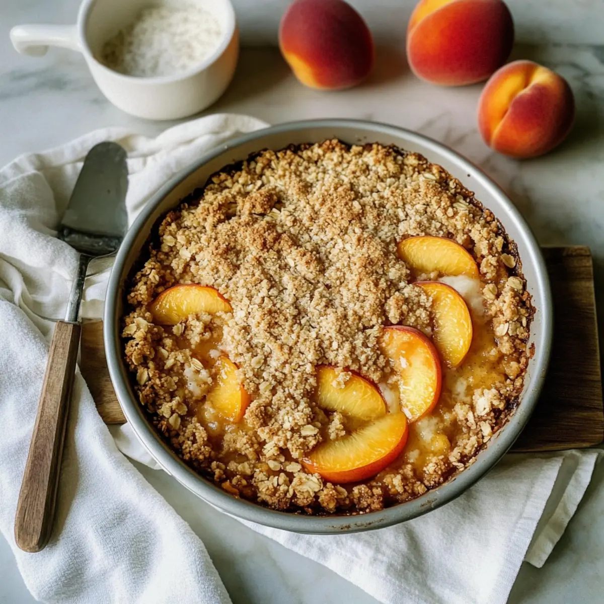 Delicious Peach Crisp with Oat Topping for Summer Bliss