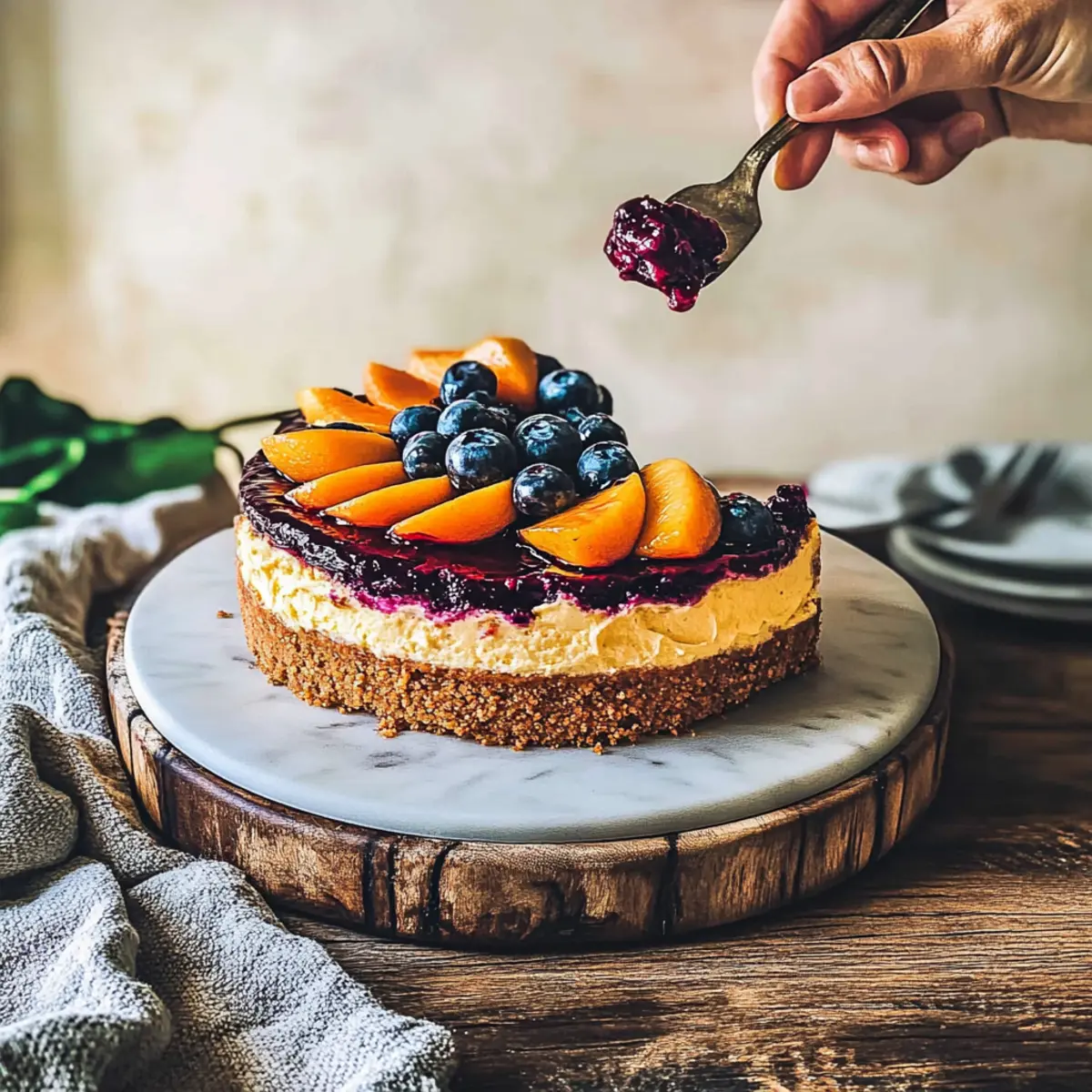 Irresistible Blueberry Peach Cheesecake: Summer’s Creamy Delight