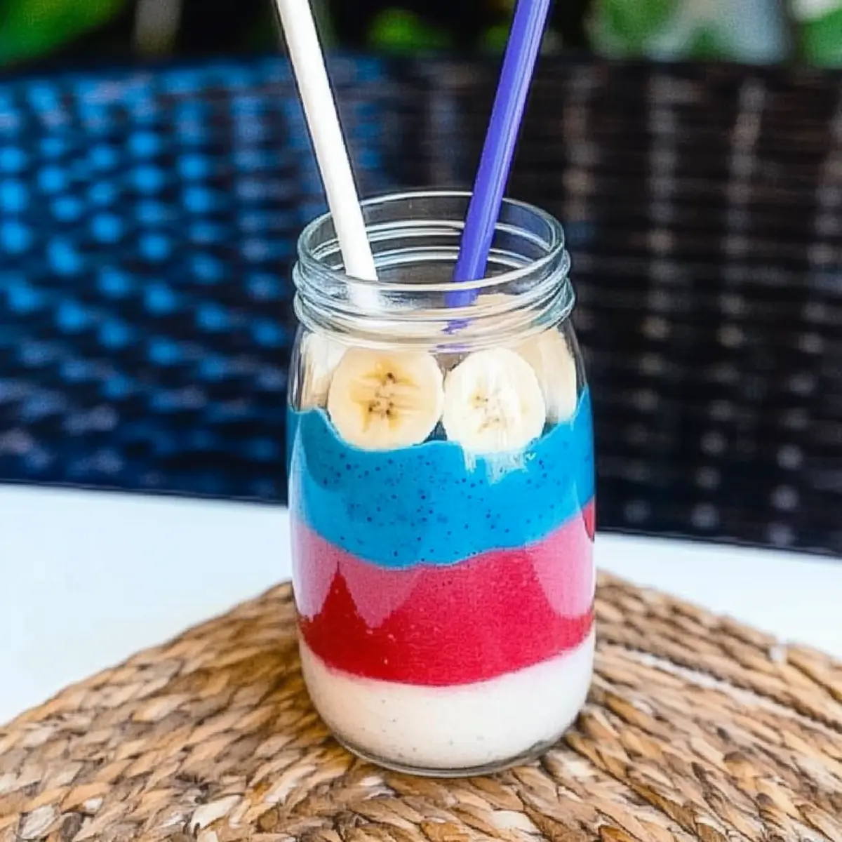 Delicious Red White and Blue Smoothie for a Festive Sip
