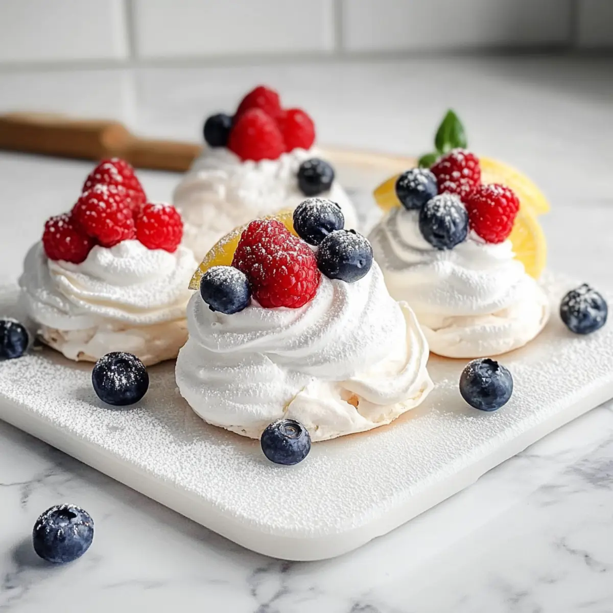 Mini Pavlova with Lemon Curd and Berries for a Sweet Delight