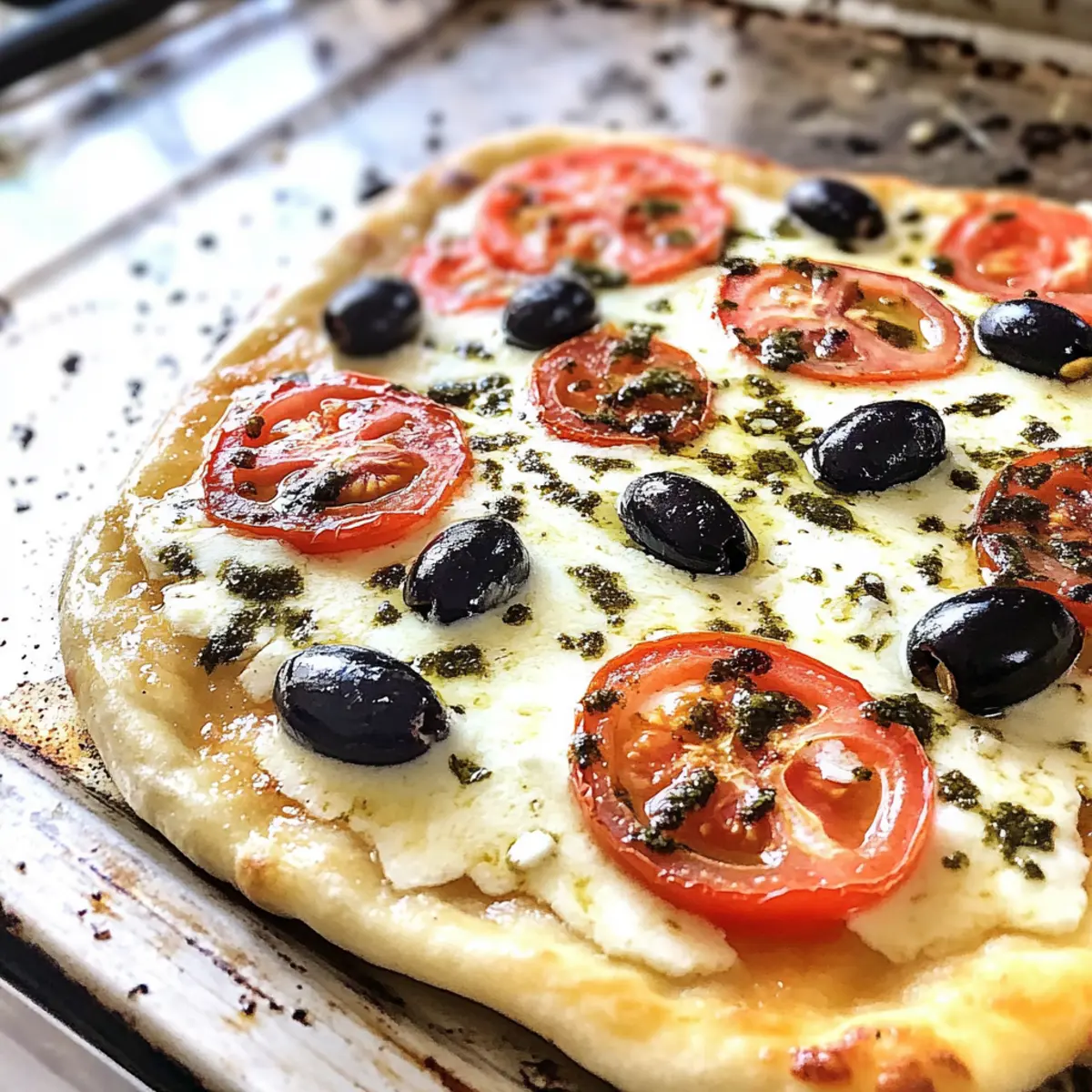Tomato Olive Flatbread: Easy, Flavorful Dinner in 15 Minutes