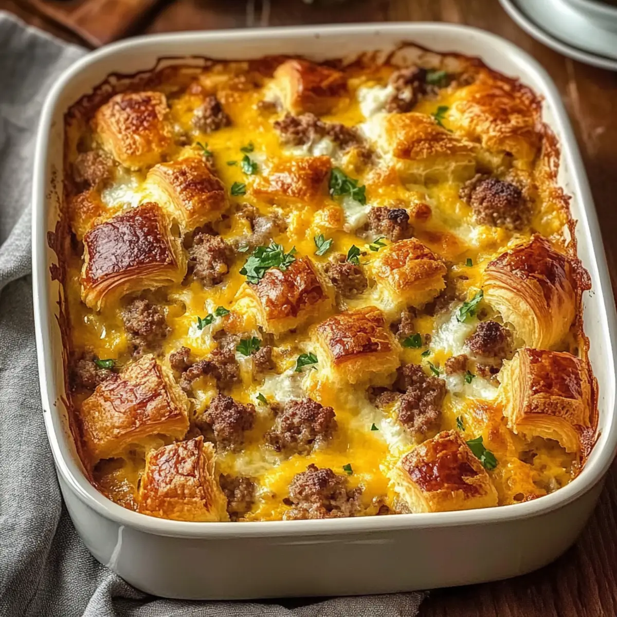 Sausage Croissant Breakfast Casserole: Melt-in-Your-Mouth Delight