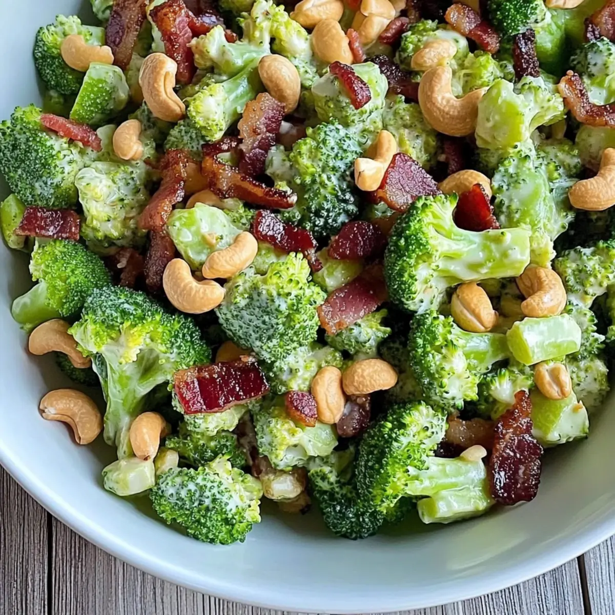Crunchy Bacon Cashew Broccoli Salad for a Vibrant Summer Bite