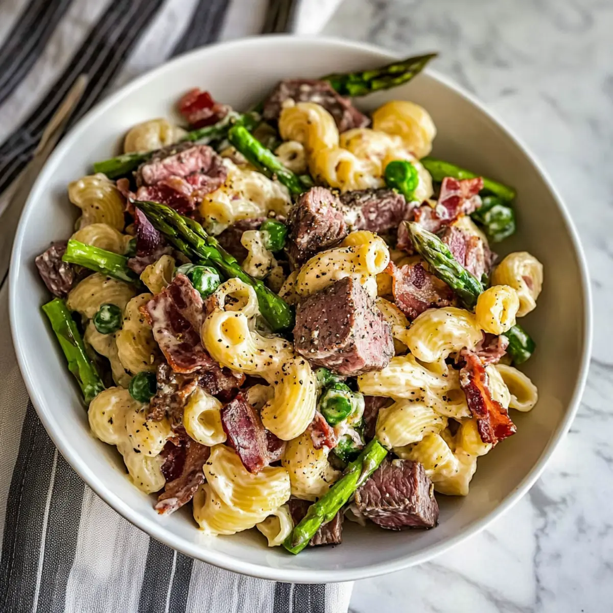 Hearty Steak Pasta Salad: Quick, Creamy & Irresistible!