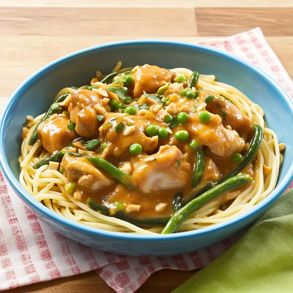 Peanut Chicken with Green Beans for a Quick Comfort Meal