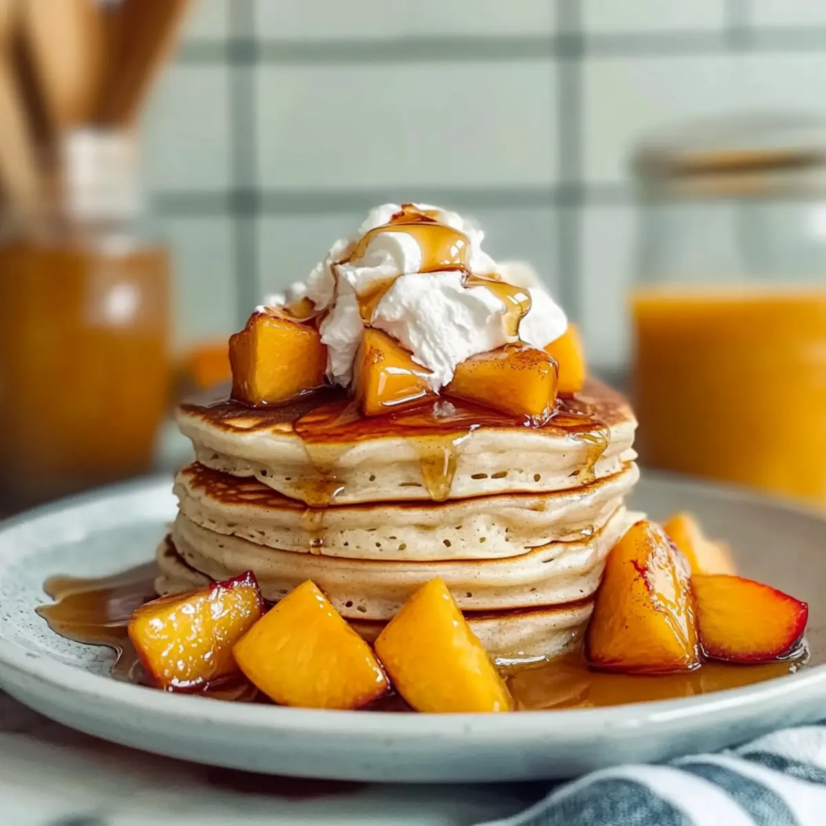 Fluffy Peach Pancakes That Will Brighten Your Morning