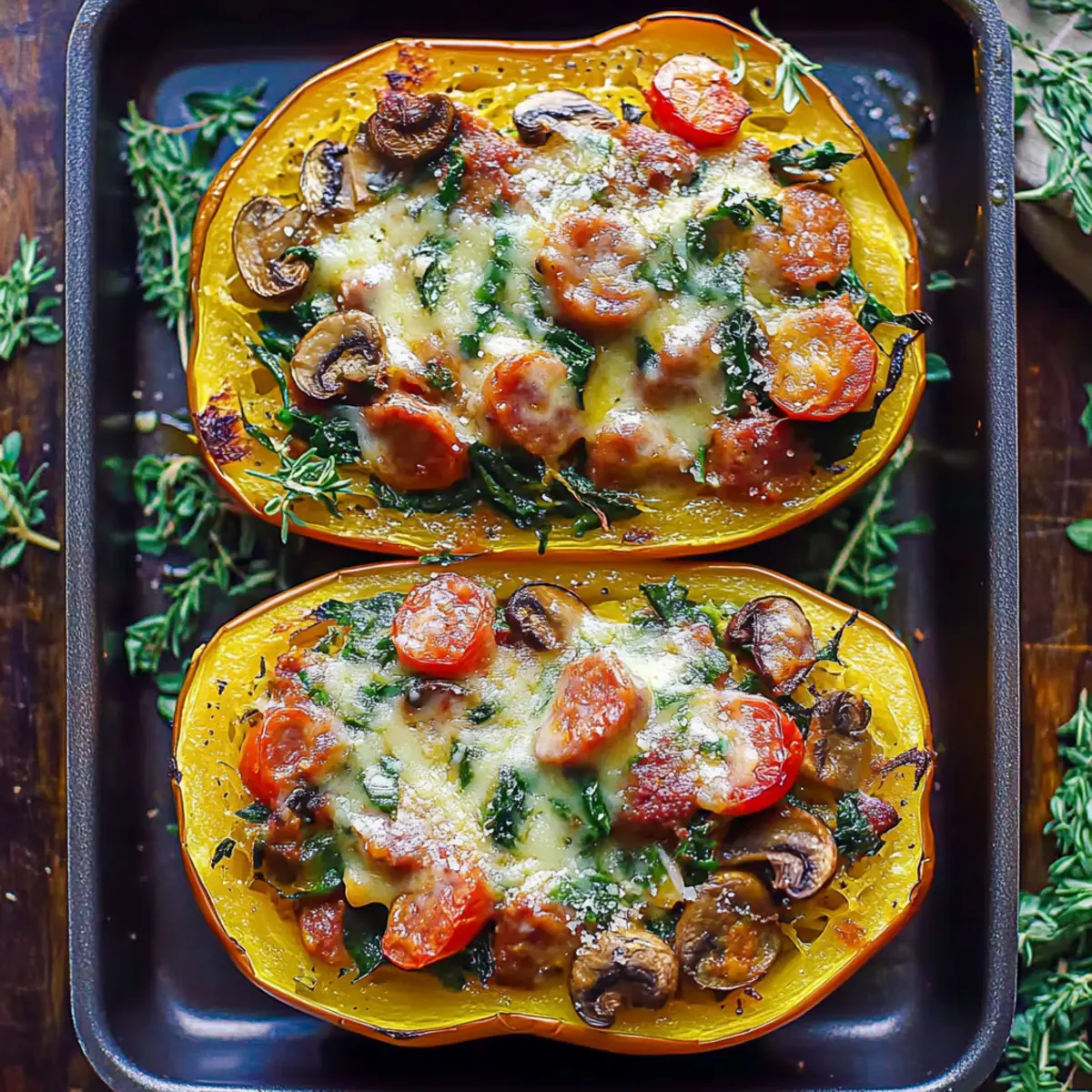 Italian Sausage Stuffed Spaghetti Squash – A Cozy Comfort Dish