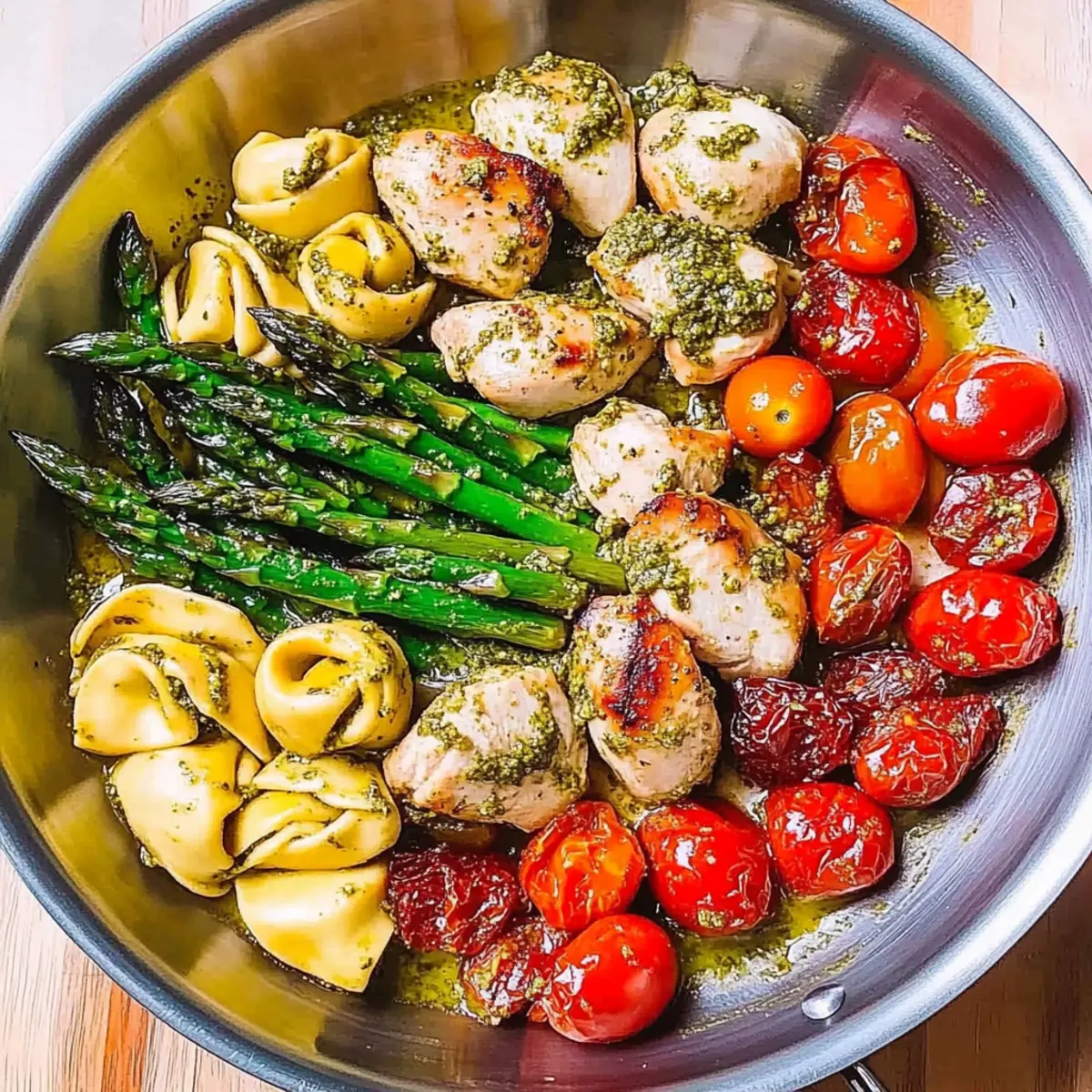 Pesto Chicken Tortellini and Veggies for Quick Comfort Food
