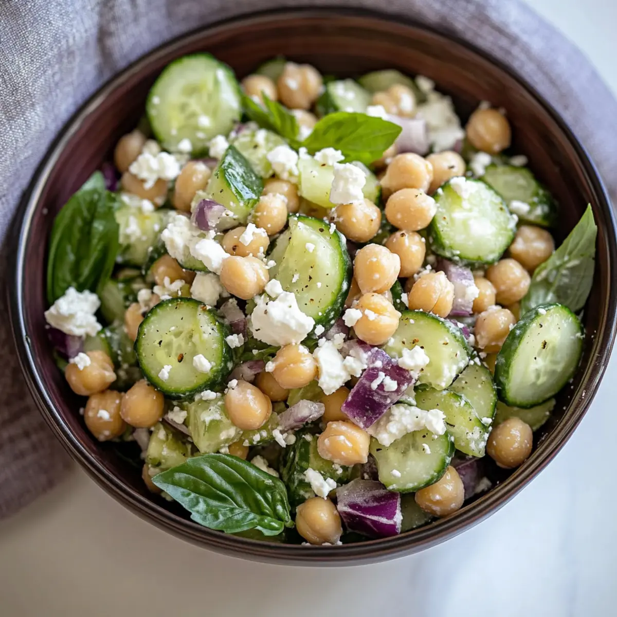 Chickpea Feta Cucumber Salad That's Refreshing and Protein-Packed