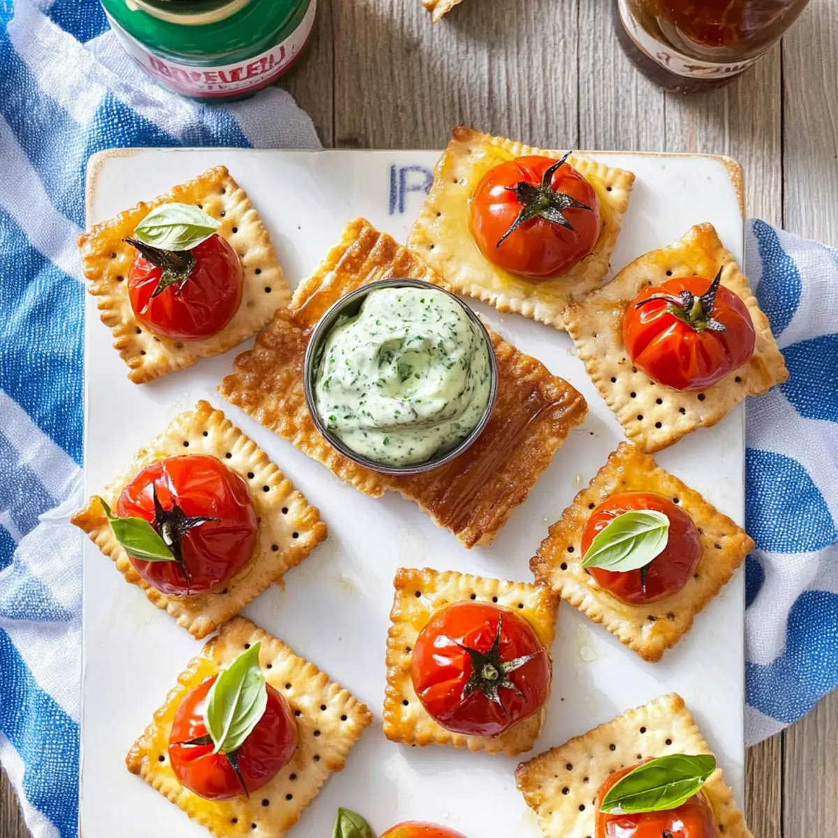 Saltines with Basil Mayo and Burst Tomatoes: The Perfect Summer Snack