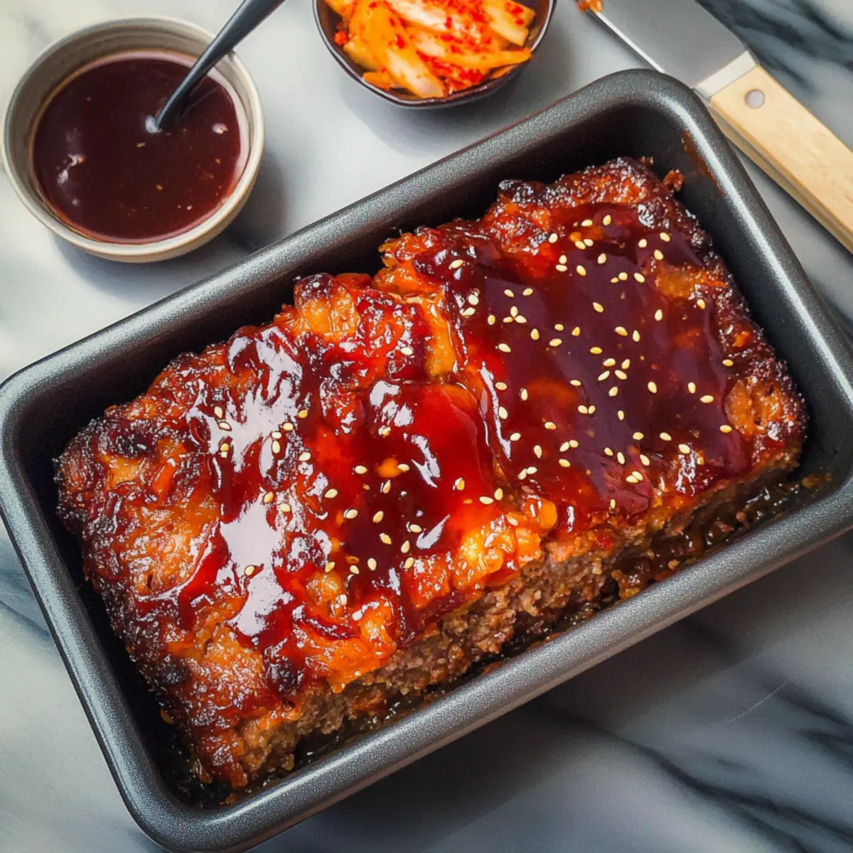 Savory Korean Meatloaf with Gochujang Glaze for Comfort