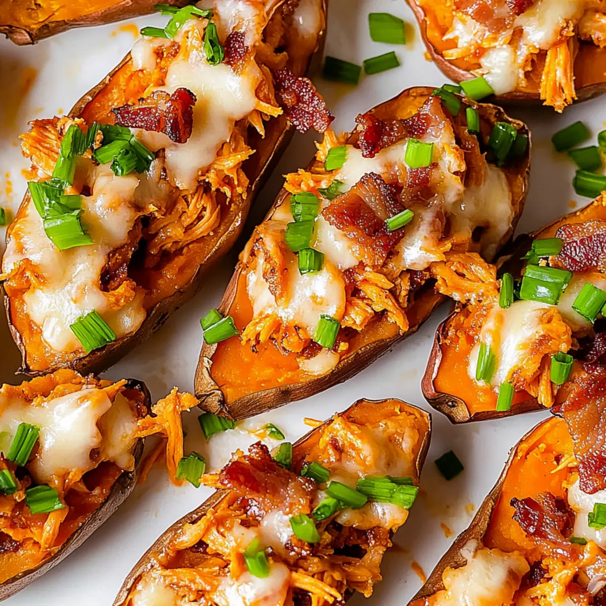 Irresistible Sweet Potato Skins with BBQ, Bacon, and Cheese