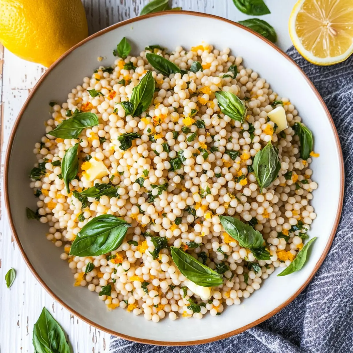 Lemon Butter Pearl Couscous: A Zesty Summer Side Delight