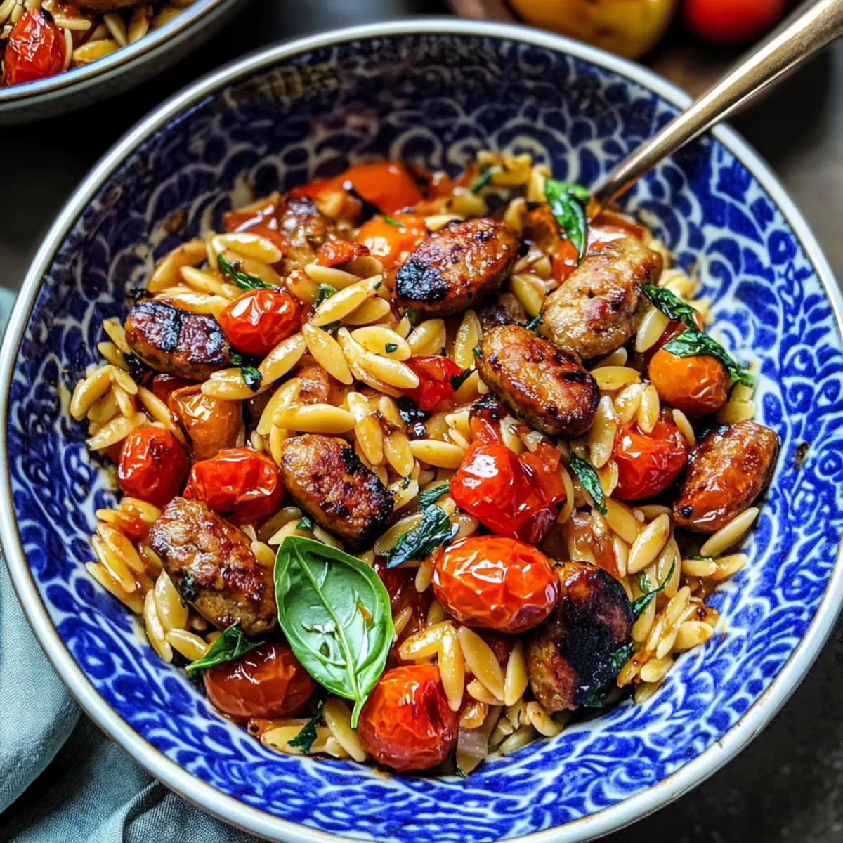Savory Chicken Sausage Orzo with Burst Tomatoes for Cozy Nights
