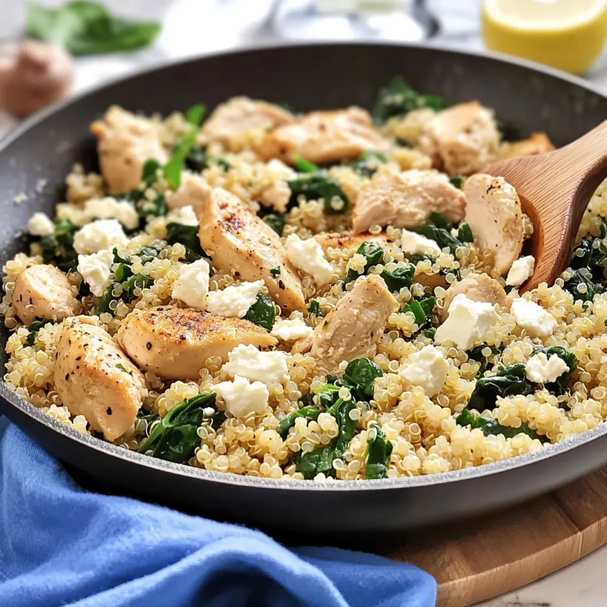 Lemon Feta Chicken Quinoa Skillet: A Fresh & Healthy Delight