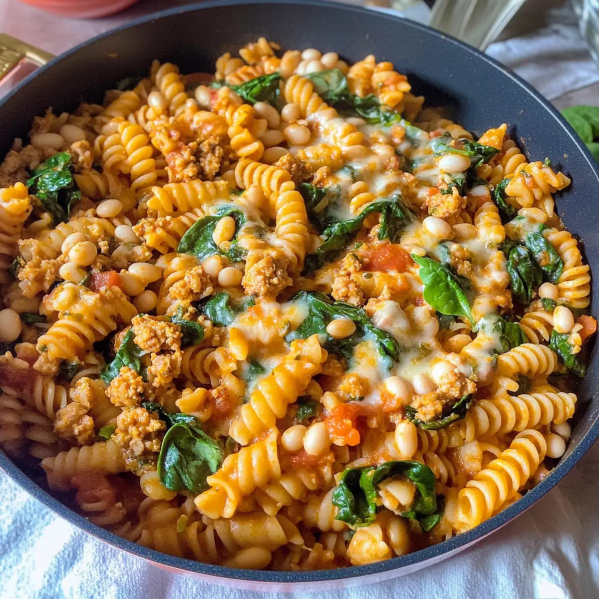 Delicious Tuscan Pasta with Ground Turkey in One Pot