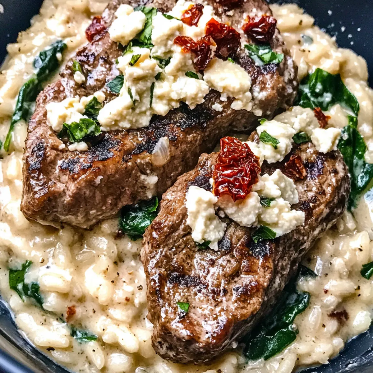 Irresistibly Creamy Steak Gorgonzola Alfredo Risotto Recipe