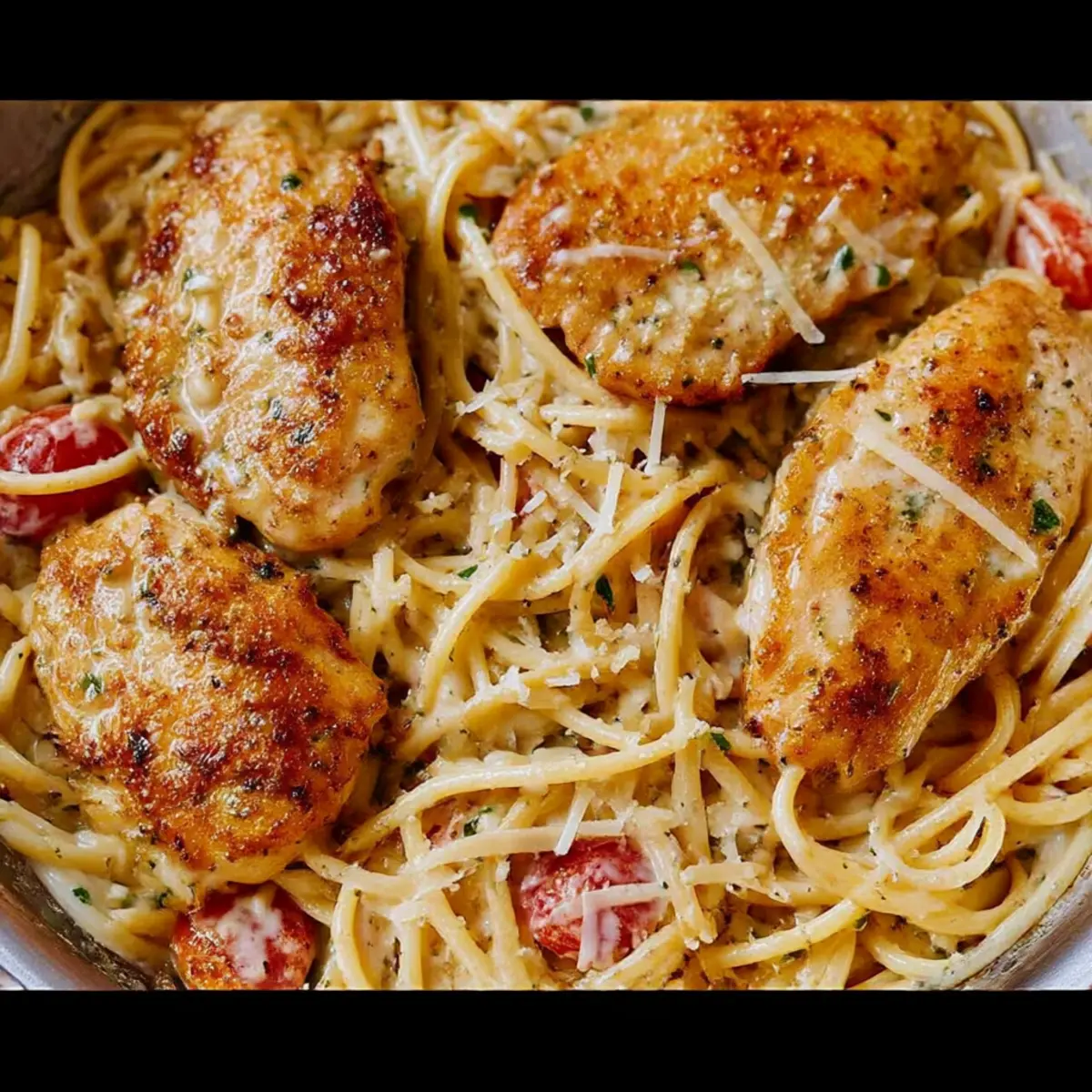 Creamy Chicken Pasta with White Wine Parmesan Sauce Bliss