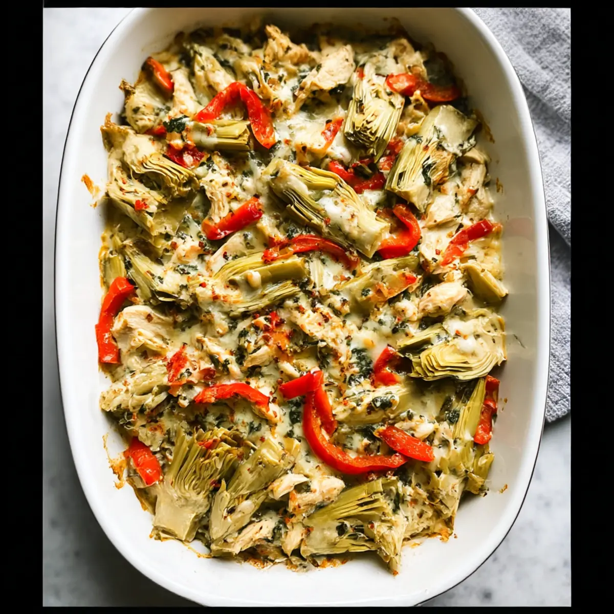 Creamy Spinach Artichoke Chicken Bake for a Cozy Night In