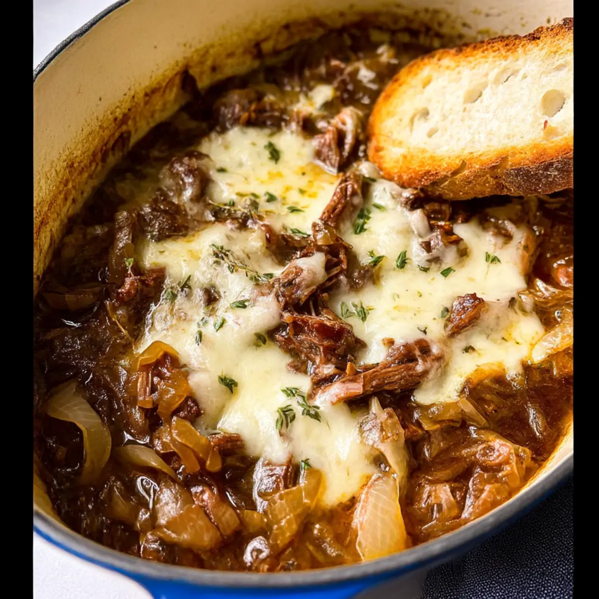 Savory French Onion Pot Roast with Melty Cheese Bliss